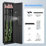 silkight 【2024 New】 Wall Gun Safe, Fingerprint Wall Safe Between The Studs with Dual Alarm ＆ Mute Mode, Hidden Wall Gun Safe for Pistols with Adjustable Shelves, Magnetic Gun Support & Key Hook silkight