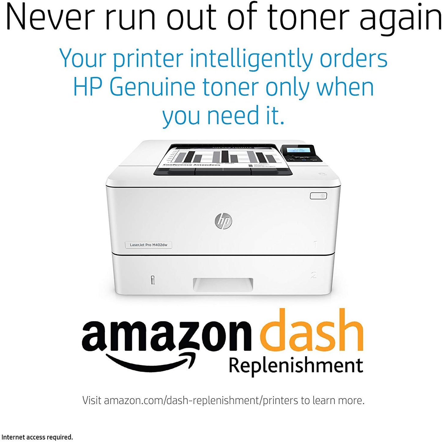 HP LaserJet Pro M402dn Monochrome Laser Printer with Built-in Ethernet & Double-Sided Printing, Amazon Dash replenishment ready (C5F94A), A4