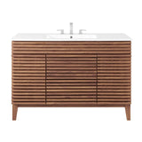 Modway Render Vanity Floor, Single Sink, Walnut White Modway