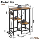 Bestier 10 Gallon Fish Tank Stand with Power Outlet, 20.3x10.6 Metal Aquarium Stand, 6-Leg Reptile Tank Stand with 3-Tier Adjustable Storage Shelves, 264LBS Capacity，Rustic Brown Bestier