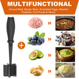 Meat Chopper, Heat Resistant Meat Masher for Ground Beef, Hamburger Meat, 5 Curve Blade Hamburger Chopper, Ground Meat Smasher Ground Beef Chopper, Mix and Chop Kitchen Tool & Meat Browning Utensil GUMBALL