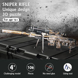 Microworld 3D Metal Puzzle, Mechanical Sniper Rifle Metal Model Kits, Brain Teaser DIY Challenge 3D Puzzle for Adult Art Craft Microworld