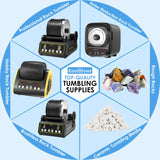 KoolStone Large Rock Tumbler Grit Kit [10 Pounds], Polish Up to [50 lbs.] of Rocks, 4 Steps Polish Refill Media Kit with [Ceramic and Plastic Pellet Tumbling Media], Compatible with Any Tumbler KoolStone