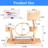 SolidGnik Embroidery Stand, Adjustable Embroidery Hoop Holder, Cross Stitch Stand with Embroidery Kit and 3PCS Embroidery Hoops SolidGnik
