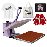 TLSols Heat Press 16x24 in, Manual Heat Press Machine for T Shirts, Swing Away T Shirt Pressing Machine for Garments Bag Textile Curtain Mousepad, with Slide-Out Base, Purple TLSols