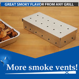 Smoker Box, BBQ Wood Chips Smoker Box for Gas or Charcoal Grills Heavy Duty Stainless Steel Barbecue Smoker Box Grill Accessories KEISSCO