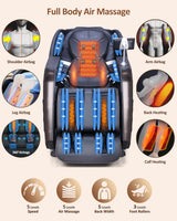 RELX 2026 Massage Chair Full Body, 20 Modes Zero Gravity SL-Track Shiatsu Massage Chair Built-in Heat System, Airbag Massage with Body Scan, Deep Yoga Stretch, Calfrest Extension and AI Control(Brown) RELX