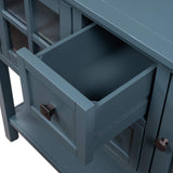 Wood Console Table Sofa Table, 45'' Modern Console Table Sofa Table for Living Room with 2 Drawers, 2 Cabinets and 1 Shelf,Easy to Assemble (Blue) Anwick