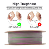 eSUN Dual Color Matte PLA Filament 1.75mm, Matte 3D Printer PLA Filament, 1KG Spool 3D Printing Filament for 5D Printers, Green Pink eSUN
