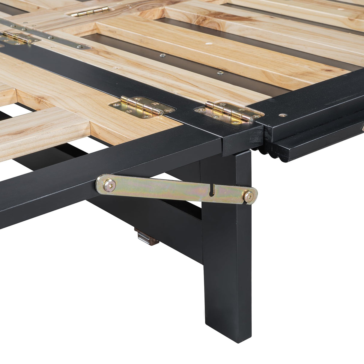 Queen Size Murphy Bed with Frosted Glass Doors,Fake Drawers and Metal Legs,for Small Spaces Apartments Studio Guest Room Use (Black#b, Queen) Brabrety