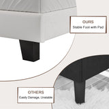 Einhomn Full Upholstered Bed Frame with Headboard, Button Tufted Linen Bed Base, Platform Bed with Wood Slat, Heavy Duty, Easy Assembly, No Box Spring Needed, White Einhomn