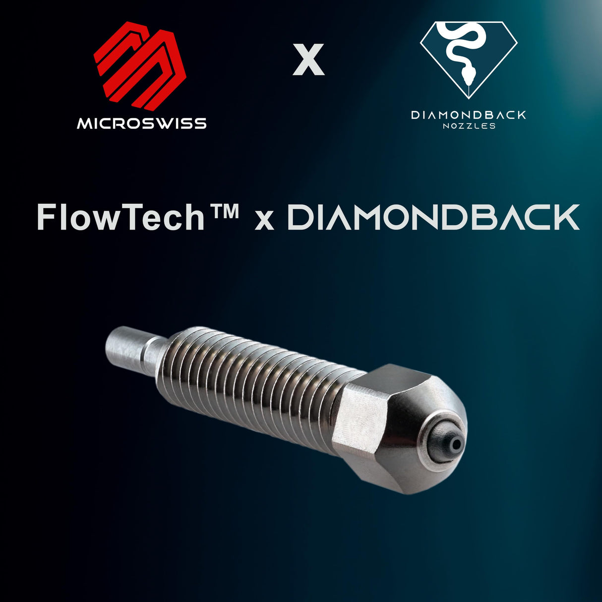 Microswiss FlowTech - Diamondback Nozzles - Polycrystalline Solid Diamond Tip 3D Printer Nozzles - Wear Resistant - Made in USA (.4mm) Micro-Swiss