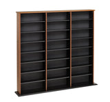 Prepac 3 Column Tall Cabinet Media Storage, Triple Width Wall, Cherry/Black Prepac