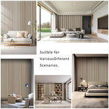 3D Natural Wood Veneer Slat Acoustic Panels (OAK) | Soundproof Celling/Wall Panels | 94.49‘’ x 23.62‘’ Cover | Wood Slat Paneling | Fluted Wall Panels Kieacia