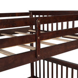 Harper & Bright Designs Full Over Full Bunk Bed with 2 Drawers, Solid Wood Platform Bed with Ladder, Full Length Guardrail and Headboard, No Spring Box Needed, Espresso Harper & Bright Designs