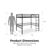 DHP Tommy Industrial Full Metal Loft Bed in Black DHP