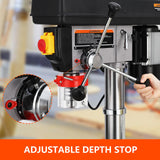 13 in Floor Drill Press, 7.5 Amp 120V Pure Copper Motor, 288-3084 RPM Variable Speed Cast Iron Bench Drill Press, 0-45° Tilting Worktable, Tabletop Drilling Machine for Wood Metal Garvee