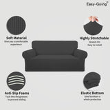 Easy-Going Stretch Loveseat Slipcover 1-Piece Sofa Cover Furniture Protector Couch Soft with Elastic Bottom for Kids Polyester Spandex Jacquard Fabric Small Checks (Loveseat, Dark Gray) Easy-Going