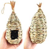 TIHOOD 4PCS 9.2 x 4 Inches Hand Woven Hummingbird House,Bird Hut and Hummingbird Houses Nest, Small Hanging Bird & Chickadee House for Finch & Canary in Outdoor TIHOOD
