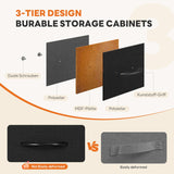 Sweetcrispy 7 Drawer Dresser with Fabric Bins Fabric Storage Tower Organizer for Bedroom Closet Hallway Entryway Tall Chest of Drawers with Steel Frame Wood Top Easy Pull Handles,Black Sweetcrispy