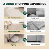 COUCHOICE 45" Beige Comfy Loveseat Sofa for Small Spaces, Small Sofa with Removable Washable Cover, High Density Foam Cushions, Solid Wood Frame, Ideal for Apartments, Easy to Assemble COUCHOICE