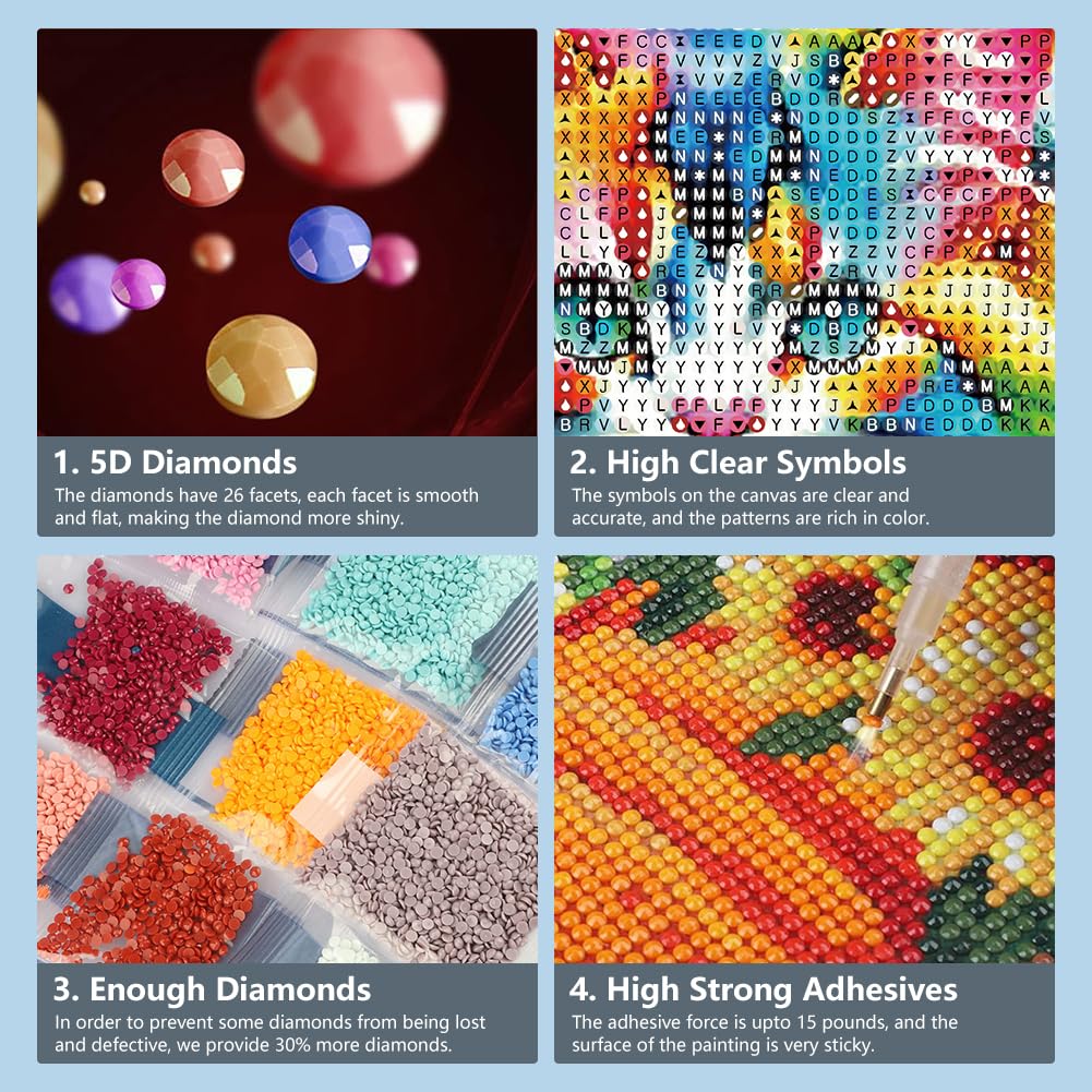 SJUTOUCI Diamond Painting Kits for Adults, Cat Diamond Art Kits, Round Full Drill Bead Gem Art, 5D DIY Paint with Diamonds Crafts for Home Wall Decor Gift 12x12inch SJUTOUCI