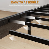 madeslves Wooden Bed Frame King Size with Storage Headboard, Rustic Platform Bedframe with LED Lights & Charging Station, Sturdy Metal Slats Support, Noise-Free, No Box Spring Needed, Black madeslves