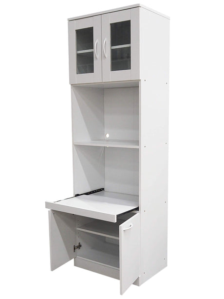 Kings Brand Furniture - Danbury Tall Kitchen Pantry, Microwave Storage Cabinet, White Kings Brand Furniture
