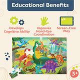 B. toys- Gigantic Jigsaw - Dinosaurs- Floor Puzzle – 48-Piece Dinosaur Puzzle – Large 2 x 3 Feet Jigsaw Puzzle for Kids – Educational & Developmental Toys – 3 Years + B. toys