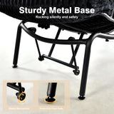 ovios Rocking Chair with Ottoman, Glider Recliner with Footrest, Lazy Accent Armchair with Comfy Cushion for Living Room Bedroom Office, Cloud Plush Corduroy, Black ovios