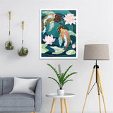 Hestarcul 5D Diamond Painting Kit,Abstract Koi Diamond Art Kits for Adults Round Full Drill,Paint with Diamonds for Gift,Wall Décor Hestarcul