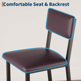 IDEALHOUSE Dining Table Set for 4 w/Footrest & Corner Protector, 5-Piece Kitchen Table Set with Counter Height Table & 4 Upholstered Bar Stools, for Kitchen Room, Apartment, Pub,Retro Brown IDEALHOUSE