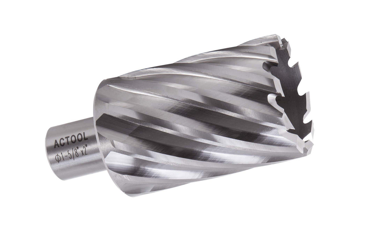 ACTOOL 1-5/8" Diameter × 2" Depth of Cut HSS ANNULAR CUTTER with 3/4'' Weldon Shank ACTOOL