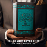 INTAJ Wooden Cremation urns for Human Ashes Adult Male Dad Female Large Tree of Life Urns Box for ashes and Casket Urn for Ashes Women Mother, Burial Funeral Memorial Urns for Ashes 250lbs INTAJ