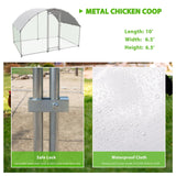 NUGRIART Large Metal Chicken Coop Walk-in Poultry Cage with Water-Resident and Anti-UV Cover Duck Rabbit Cat House Outdoor Chicken Run Pen with Round Roof NUGRIART