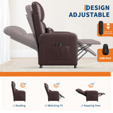 GarveeHome Power Recliner Chair - Heat and Massage, Adjustable Electric Recliner Ergonomic PU Leather Single Sofa, Tall Back, Padded Seat, Home Theater Seating for Living Room GarveeHome