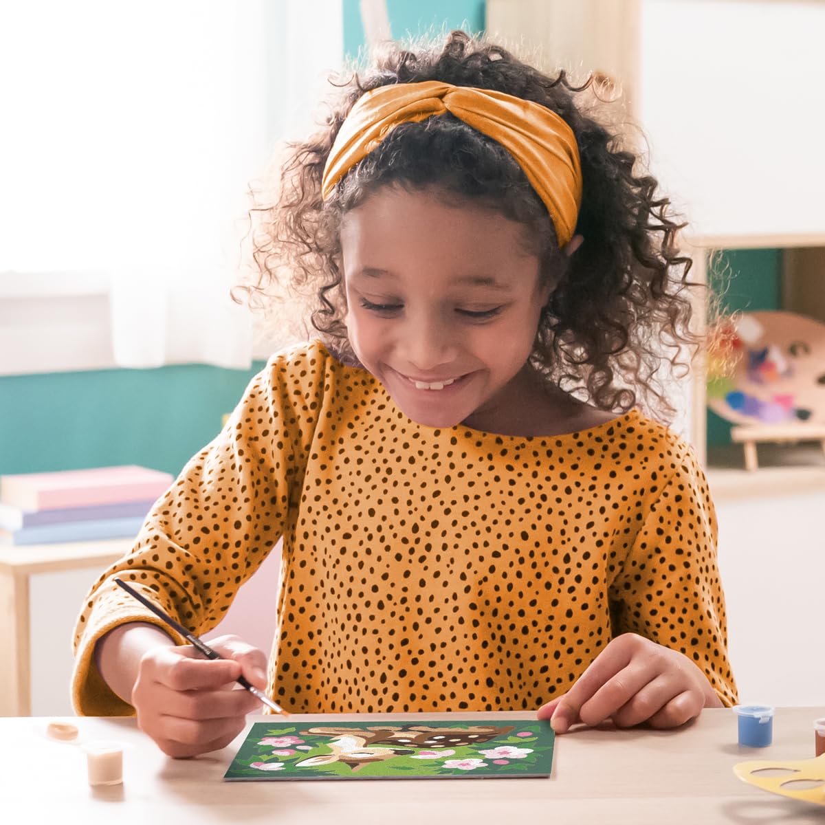 Ravensburger Floral Fawn Paint by Numbers Kit for Kids - 20178 - Painting Arts and Crafts for Ages 7 and Up Ravensburger