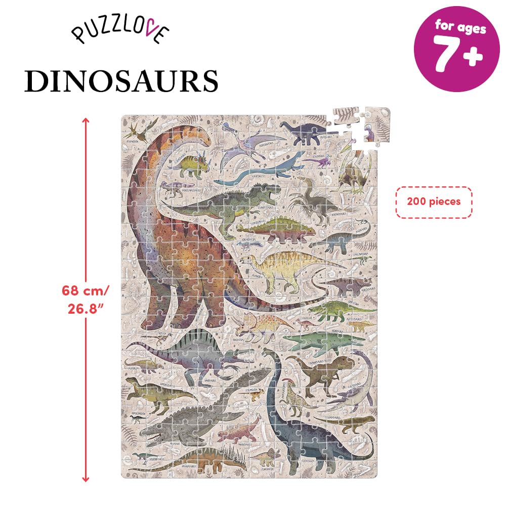 Puzzlove Dinosaurs (200 Pcs) 7+ Floor Puzzle Banana Panda