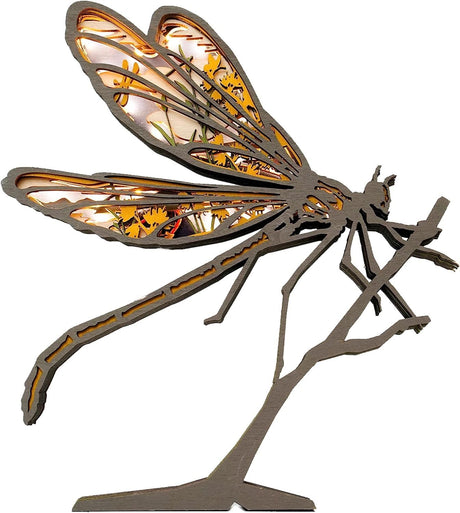 3D Wooden Animal Carving LED Night Light, Wood Carving Light, Modern Home Decoration, Decorative Tables, Cabinets, Living Rooms, Bedrooms, Offices, Farmhouses, Bookshelves, Perfect Holiday Gifts Tivisiy