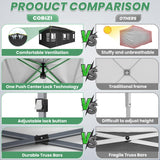 COBIZI 10x20 Pop Up Canopy Tent with 6 Removable Sidewalls, One Push Party Tent Outdoor Waterproof Event Canopy with Air Vent for Parties Commercial Wedding, 3 Height, Carry Bag, Sandbag, Black COBIZI