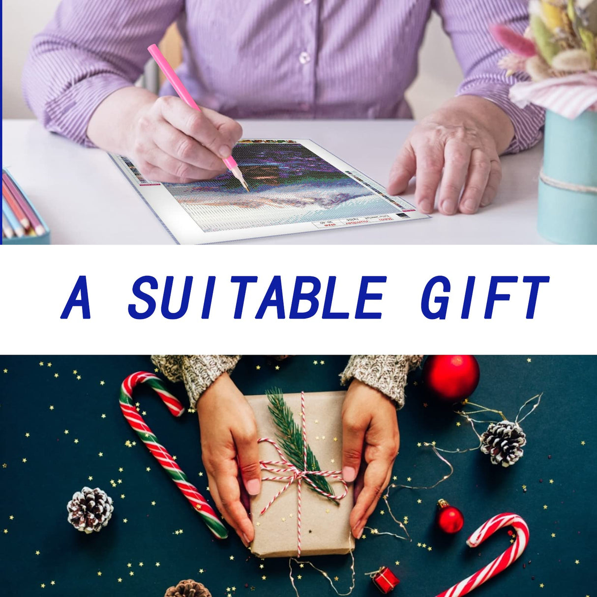 Focart 10 Pack Diamond Painting, Random Diamond Art Kits 5D Full Drill DIY Crafts for Home Wall Decor Gift Focart