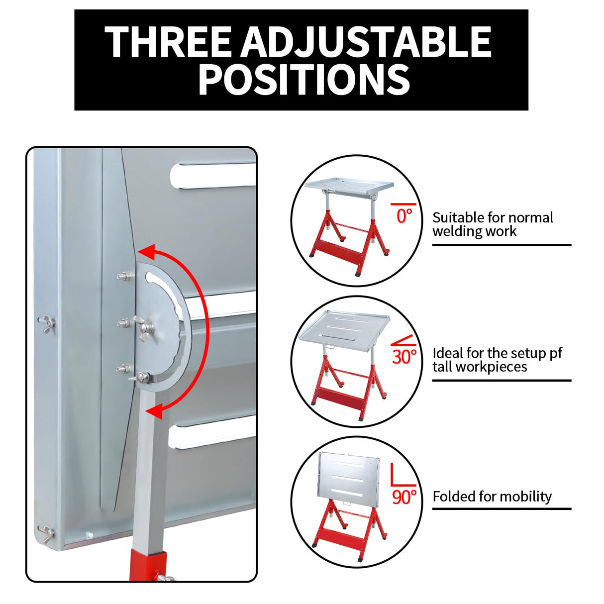 KODOM Steel Welding Table 30"x20", 400Lbs Load Capacity Welding Workbench Table, Folding Work Bench with Three 1.1'' Tabletop Slots, Adjustable Height&Angle, Retractable Guide Rails KODOM