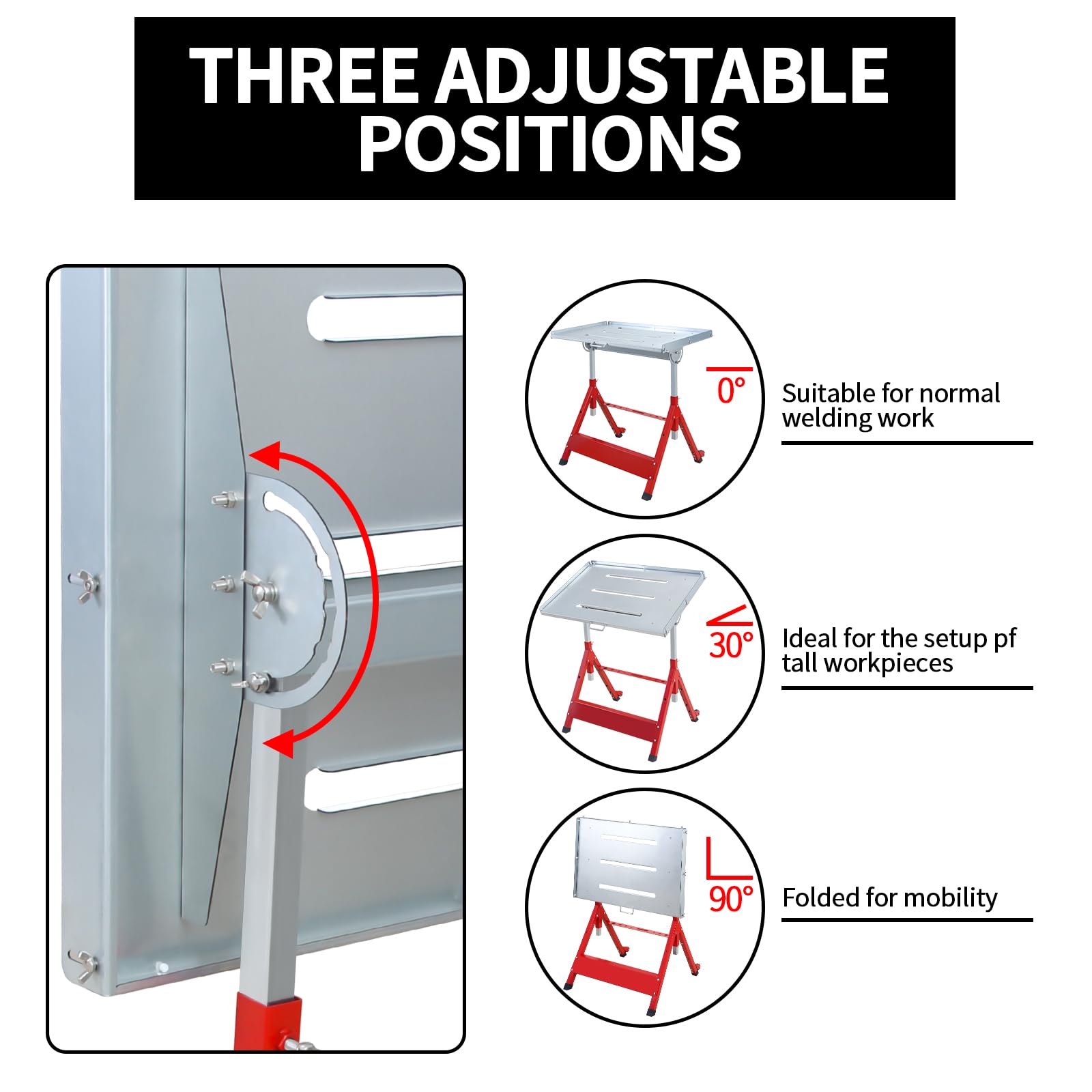KODOM Steel Welding Table 30"x20", 400Lbs Load Capacity Welding Workbench Table, Folding Work Bench with Three 1.1'' Tabletop Slots, Adjustable Height&Angle, Retractable Guide Rails - WoodArtSupply