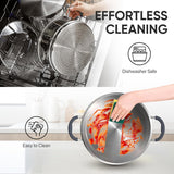 SUNHOUSE - 3.3 Quarts Steamer Pots With Lid 2-Tier Multipurpose Stainless Steel Steaming Pot Cookware For Vegetable, Dumpling, Sauce, Food - Triple Bottom, Measurement Line Sunhouse