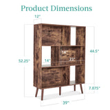 Best Choice Products 3-Tier Mid-Century Modern Wooden Bookcase, 6-Cube Organizer for Nursery, Kids Room, Living Room, w/Removable Back Panels, Pine Legs - Brown Best Choice Products