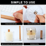 120 Pcs Wood Candle Wicks for Candle Making Kit, Wood Wicks for Candles Making, Wooden Wicks for Candlemaking, Smokeless Natural Crackling Wooden Candle Wicks for Candle Making, Inclu 60 Bases MUZHUPGUZ