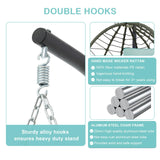 Egg Chair Indoor Outdoor, Foldable Hanging Egg Chair with Stand, Patio Swing Egg Chairs, UV Resistant Removable &Washable Thicken Padded Cushions, 350LBS Capacity for Bedroom, Balcony Blue HiDSLiving