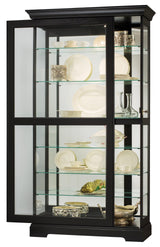 Howard Miller Tyler II Curio Cabinet - Modern Black Satin Storage Cabinet with Locking Glass Doors - Adjustable Shelves & Adjustable Levelers Perfect for Home Decor, Dining or Bedroom Display Howard Miller
