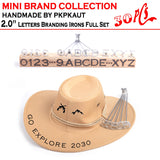 PKPKAUT 30Pcs 2" Letters Custom Wood Branding Iron Personalized for Wood Working, Leather Hats, Steak, BBQ Brander & Bread Logo, Personalized Steak Branding Iron for Food (12" Forged Handle) PKPKAUT