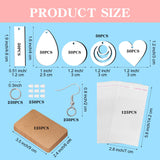 1250 Pieces Sublimation Earring Blanks Bulk DIY Jewelry Craft Making Kit with 250 Earing Hooks 250 jump Rings 250 Ear Plugs,125 Earring Cards Holder and Clear Package Bags for Birthday Gifts Supplies SENONAPO